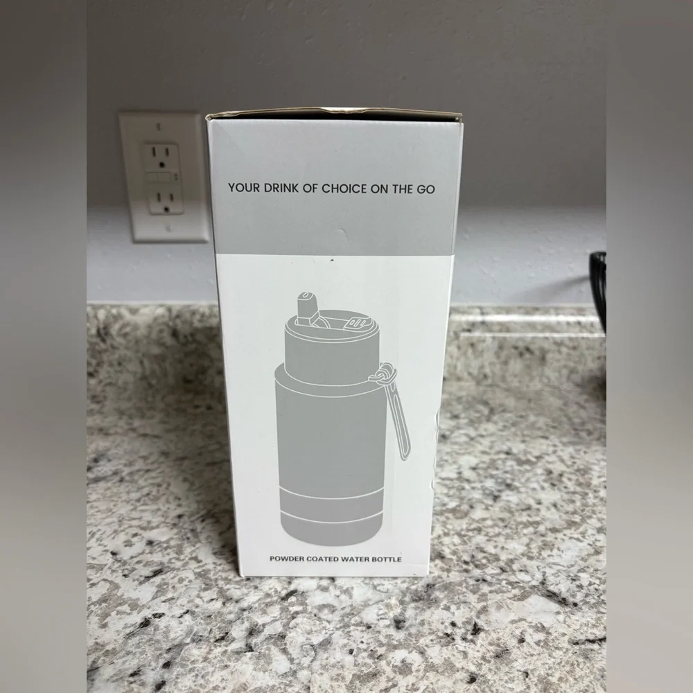 Mint Green and Silver Insulated Bottle 34oz. Pet/human water and feeder.